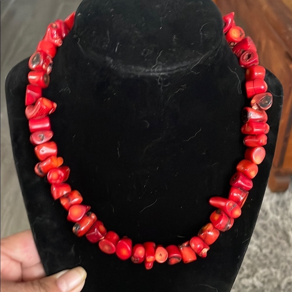 Natural Coral Barse  Necklace